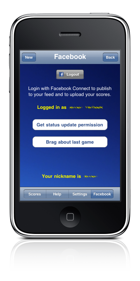 Facebook Connect display screenshot